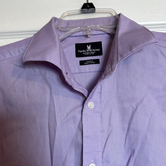 Psycho Bunny men’s purple long sleeve button down shirt size 15.5 - Picture 2 of 10